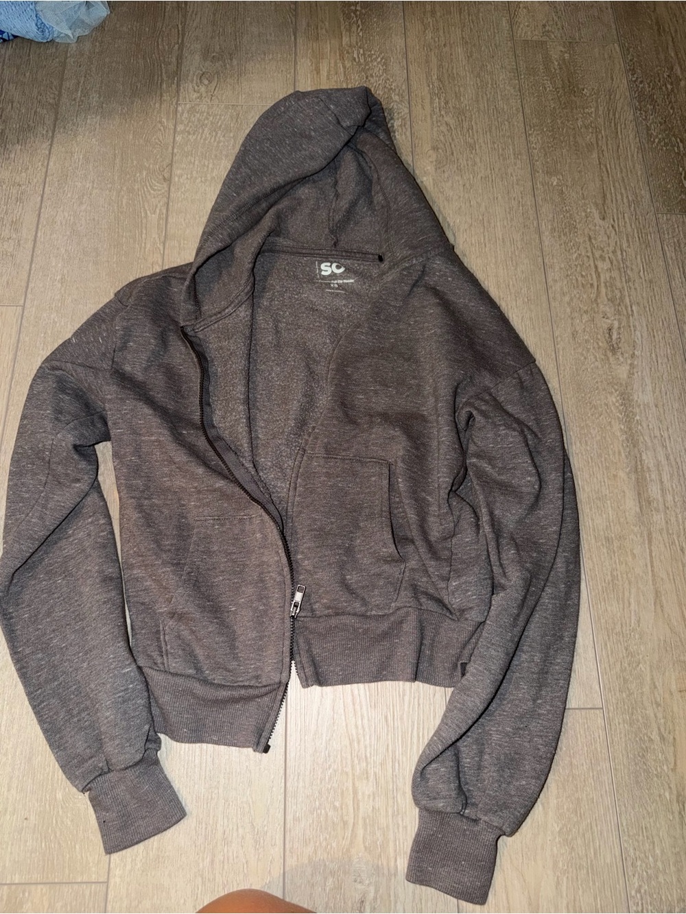 SO Brown Heathered Zip-Up Hoodie